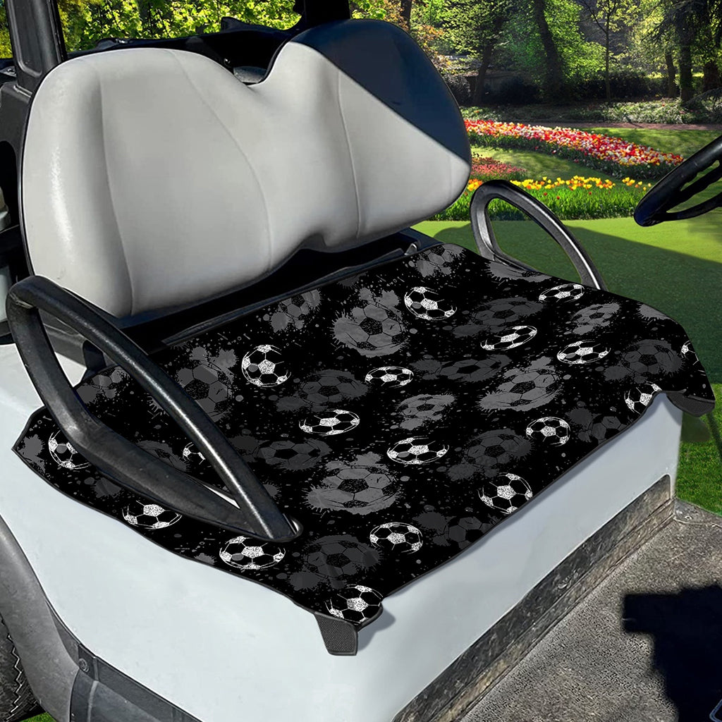 Grunge Soccer Ball Pattern Print Golf Cart Seat Cover