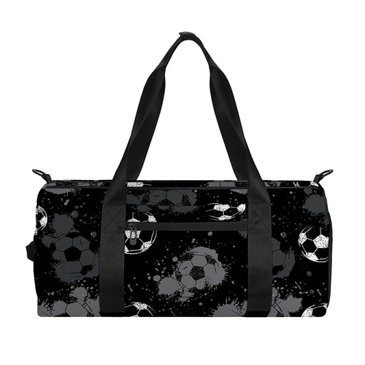 Grunge Soccer Ball Pattern Print Gym Bag