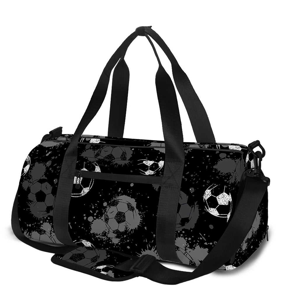 Grunge Soccer Ball Pattern Print Gym Bag
