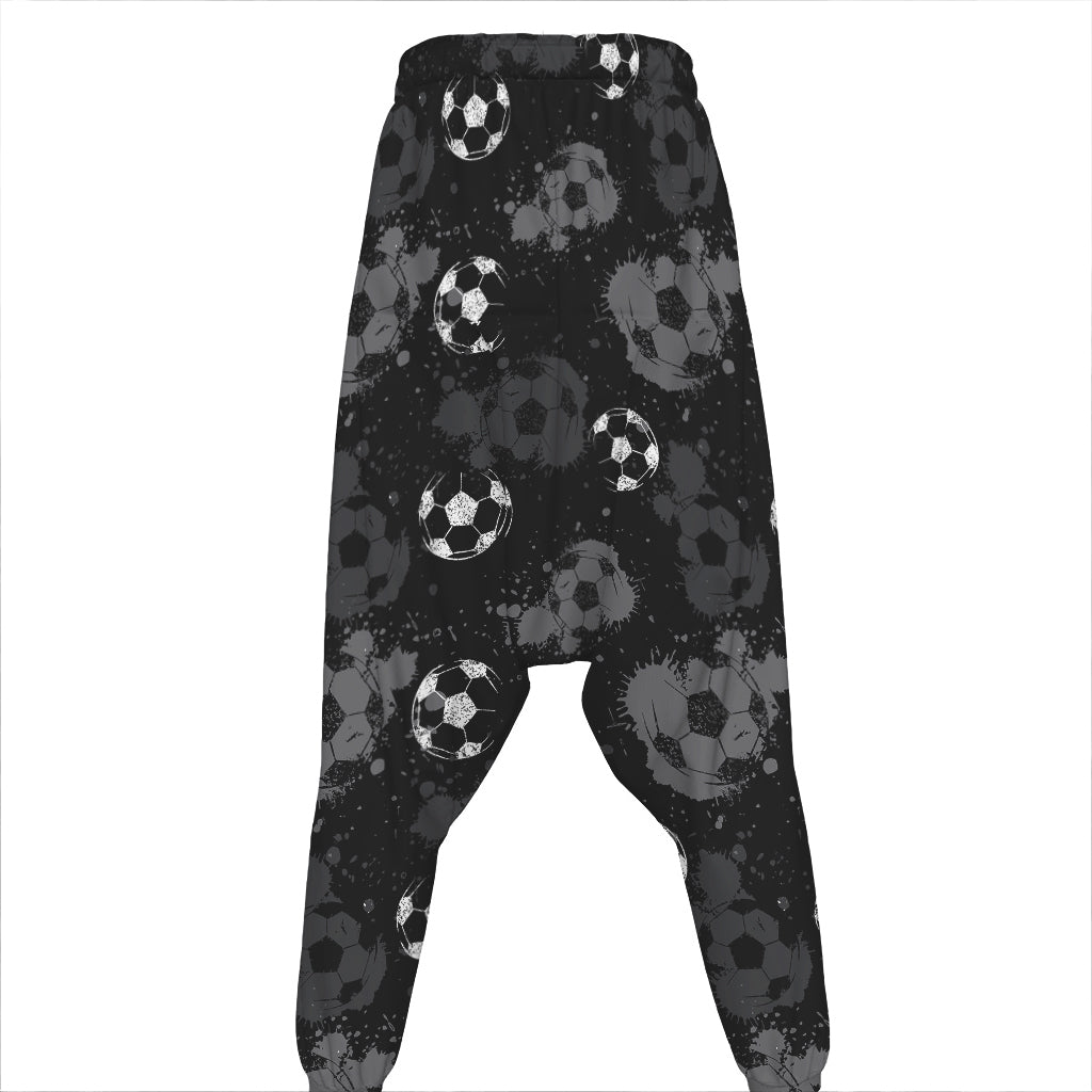Grunge Soccer Ball Pattern Print Hammer Pants