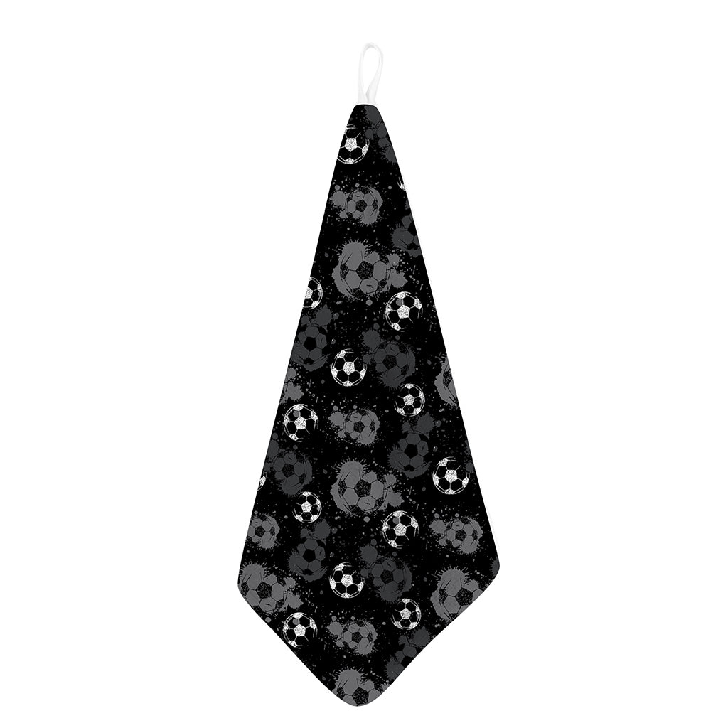 Grunge Soccer Ball Pattern Print Hand Towel