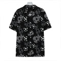 Grunge Soccer Ball Pattern Print Hawaiian Shirt