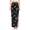 Grunge Soccer Ball Pattern Print High Slit Maxi Skirt
