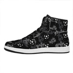 Grunge Soccer Ball Pattern Print High Top Leather Sneakers