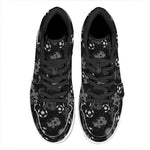 Grunge Soccer Ball Pattern Print High Top Leather Sneakers