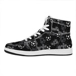 Grunge Soccer Ball Pattern Print High Top Leather Sneakers