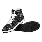 Grunge Soccer Ball Pattern Print High Top Leather Sneakers
