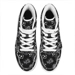 Grunge Soccer Ball Pattern Print High Top Leather Sneakers
