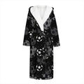 Grunge Soccer Ball Pattern Print Hooded Bathrobe