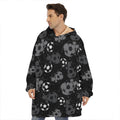 Grunge Soccer Ball Pattern Print Hoodie Blanket