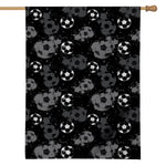 Grunge Soccer Ball Pattern Print House Flag