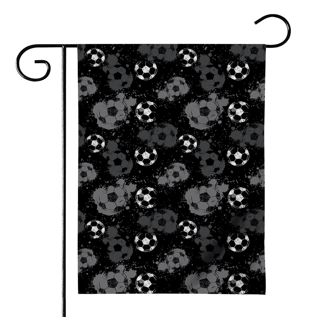 Grunge Soccer Ball Pattern Print House Flag