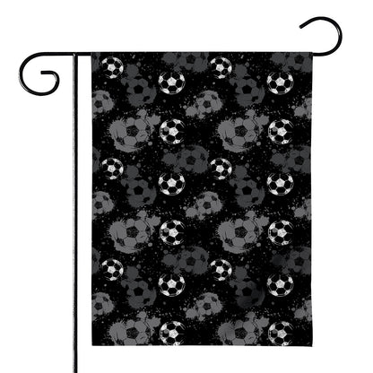 Grunge Soccer Ball Pattern Print House Flag
