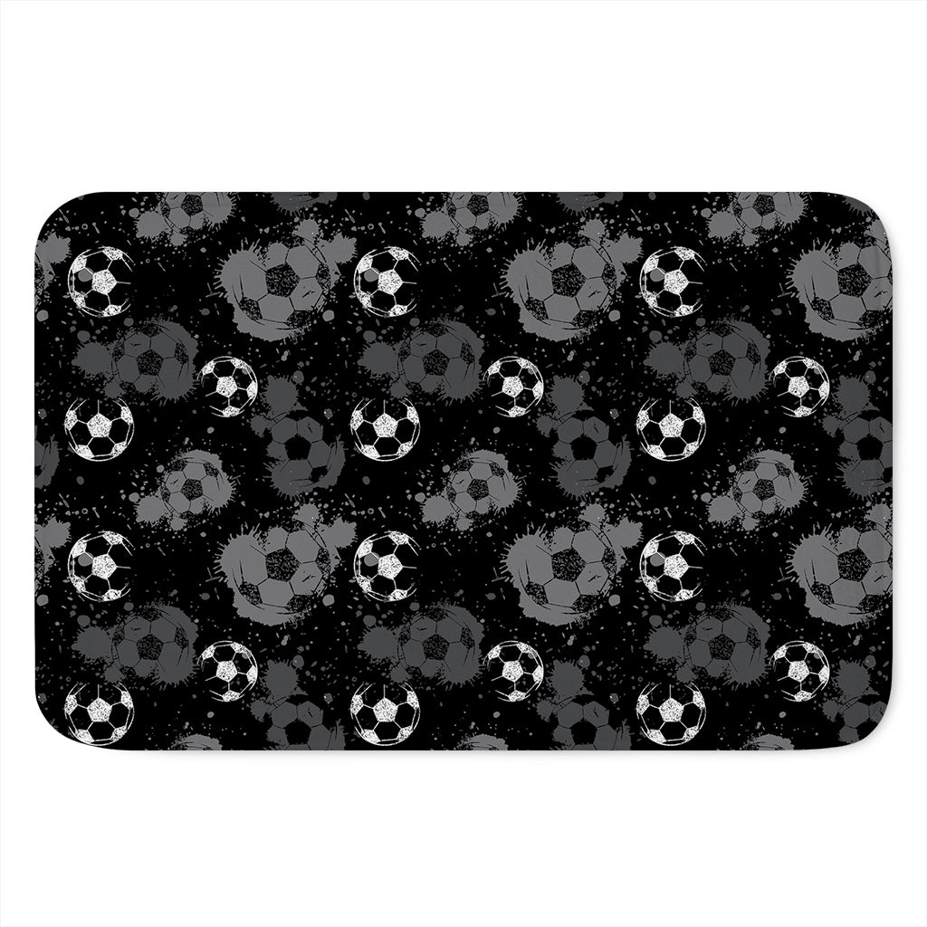 Grunge Soccer Ball Pattern Print Indoor Door Mat