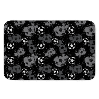Grunge Soccer Ball Pattern Print Indoor Door Mat