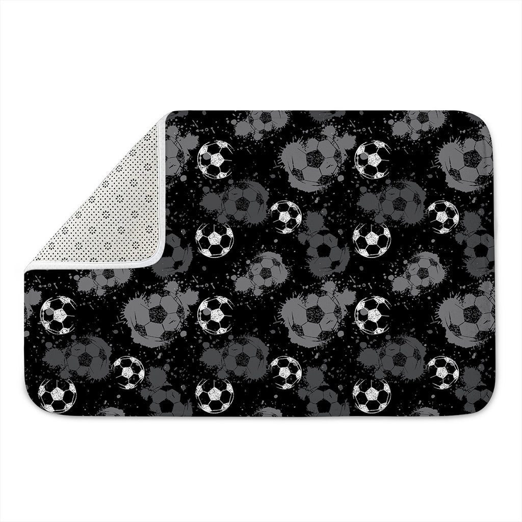 Grunge Soccer Ball Pattern Print Indoor Door Mat