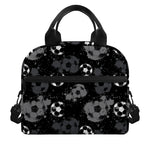 Grunge Soccer Ball Pattern Print Insulated Lunch Bag