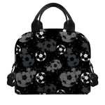 Grunge Soccer Ball Pattern Print Insulated Lunch Bag