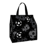 Grunge Soccer Ball Pattern Print Insulated Lunch Tote