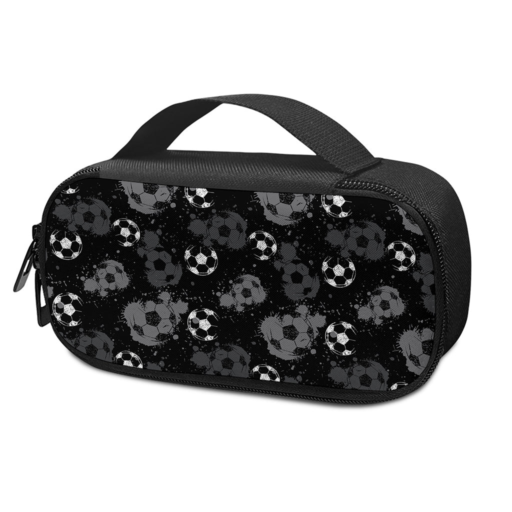 Grunge Soccer Ball Pattern Print Insulin Cooler Travel Case
