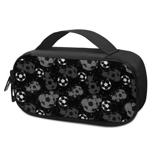 Grunge Soccer Ball Pattern Print Insulin Cooler Travel Case