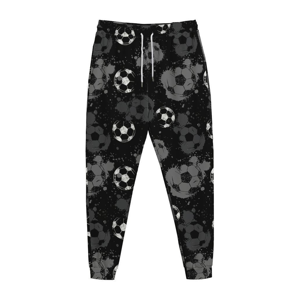 Grunge Soccer Ball Pattern Print Jogger Pants