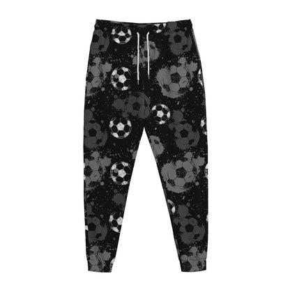 Grunge Soccer Ball Pattern Print Jogger Pants