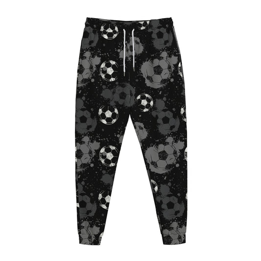 Grunge Soccer Ball Pattern Print Jogger Pants