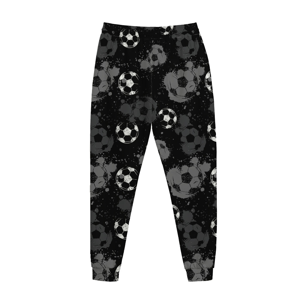Grunge Soccer Ball Pattern Print Jogger Pants