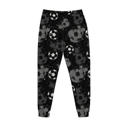 Grunge Soccer Ball Pattern Print Jogger Pants
