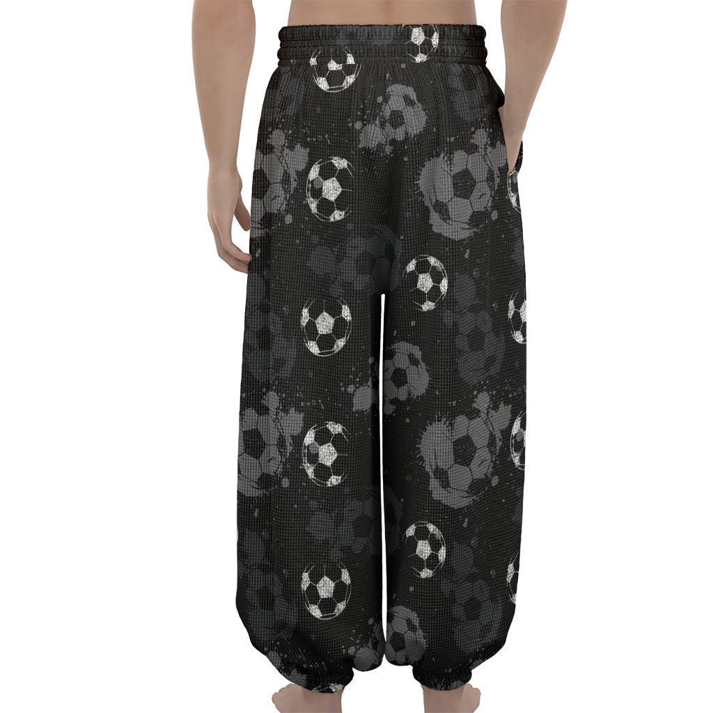 Grunge Soccer Ball Pattern Print Lantern Pants