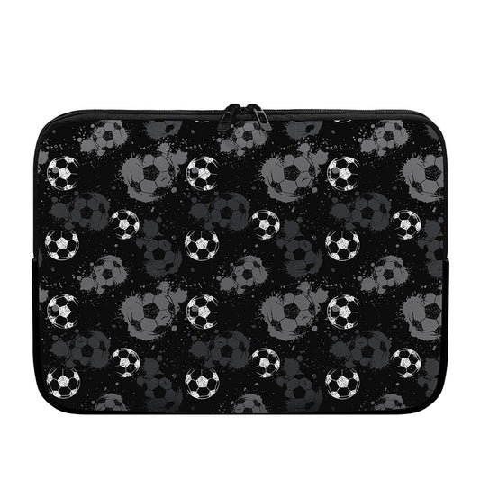 Grunge Soccer Ball Pattern Print Laptop Sleeve