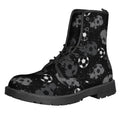 Grunge Soccer Ball Pattern Print Lace-Up Boots