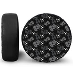 Grunge Soccer Ball Pattern Print Leather Spare Tire Cover