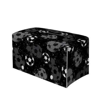 Grunge Soccer Ball Pattern Print Leather Tissue Box Cover