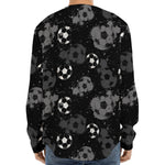Grunge Soccer Ball Pattern Print Long Sleeve Baseball Jersey