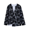 Grunge Soccer Ball Pattern Print Long Sleeve Short Coat
