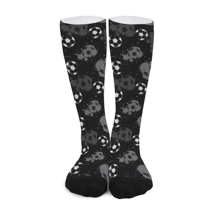 Grunge Soccer Ball Pattern Print Long Socks
