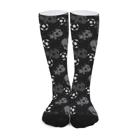 Grunge Soccer Ball Pattern Print Long Socks