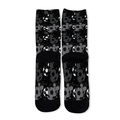 Grunge Soccer Ball Pattern Print Long Socks
