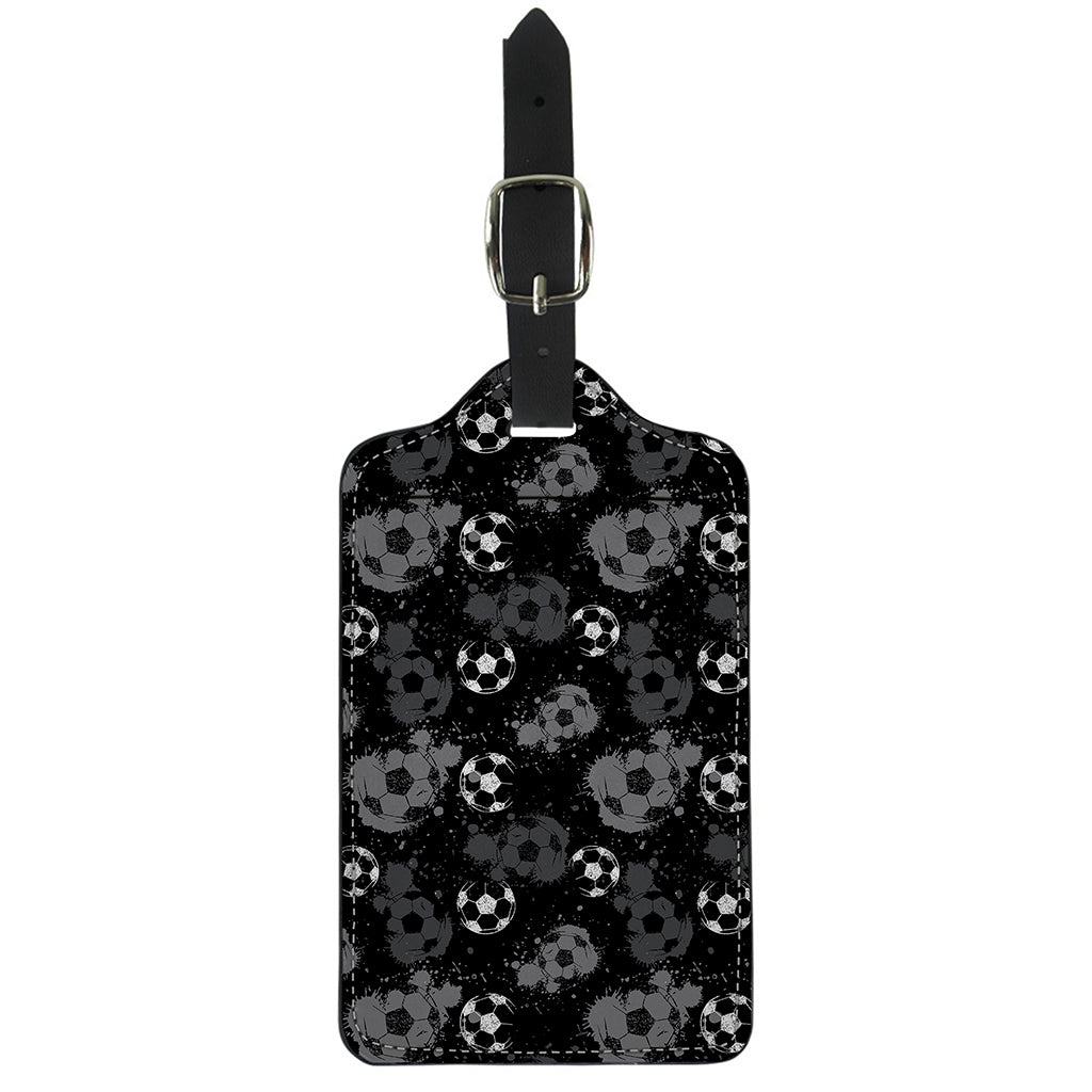 Grunge Soccer Ball Pattern Print Luggage Tag