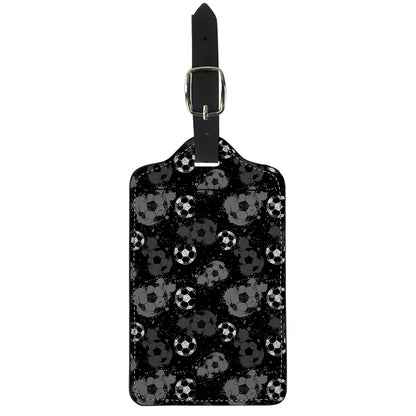 Grunge Soccer Ball Pattern Print Luggage Tag