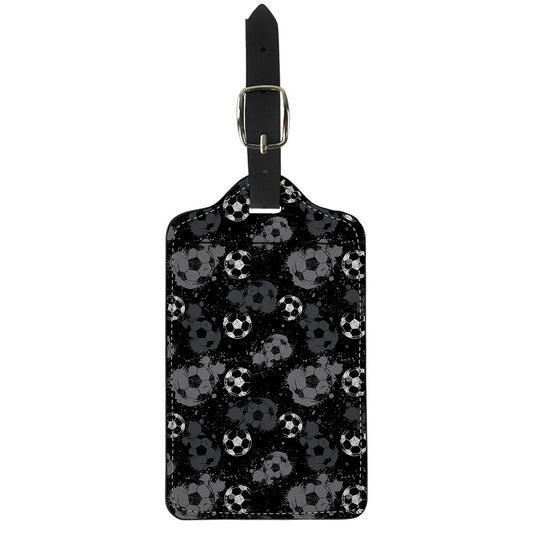 Grunge Soccer Ball Pattern Print Luggage Tag