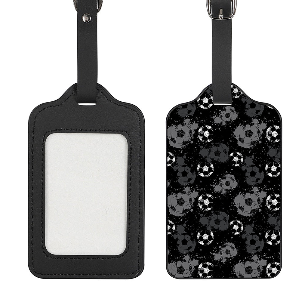 Grunge Soccer Ball Pattern Print Luggage Tag