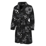 Grunge Soccer Ball Pattern Print Men's Bathrobe