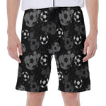 Grunge Soccer Ball Pattern Print Men's Beach Shorts