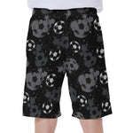 Grunge Soccer Ball Pattern Print Men's Beach Shorts