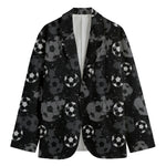 Grunge Soccer Ball Pattern Print Men's Blazer