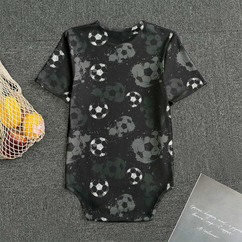 Grunge Soccer Ball Pattern Print Men's Bodysuit