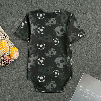 Grunge Soccer Ball Pattern Print Men's Bodysuit